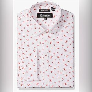 Stacy Adams Men's Flamingo Regular Fit Dress Shirt 15.5, 34/35 🦩